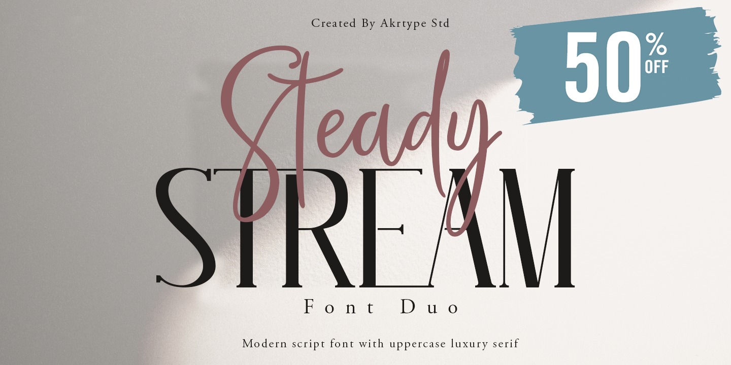 Пример шрифта Steady Stream script